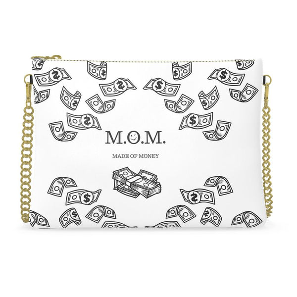 M.O.M. means Made of Money Crossbody Bag With Chain