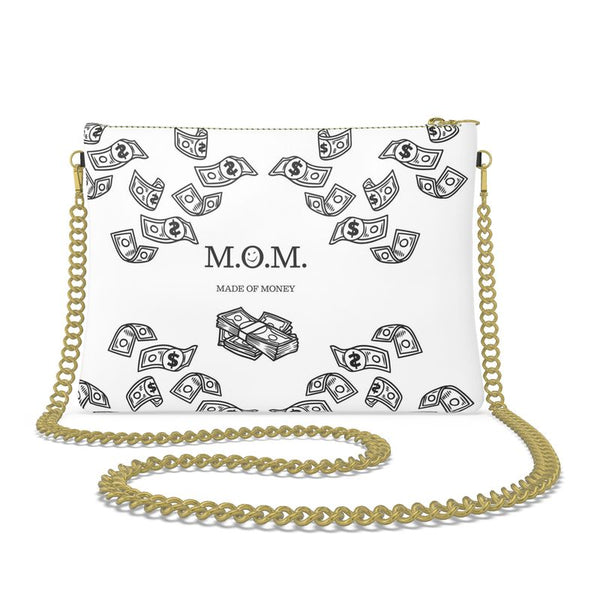 M.O.M. means Made of Money Crossbody Bag With Chain