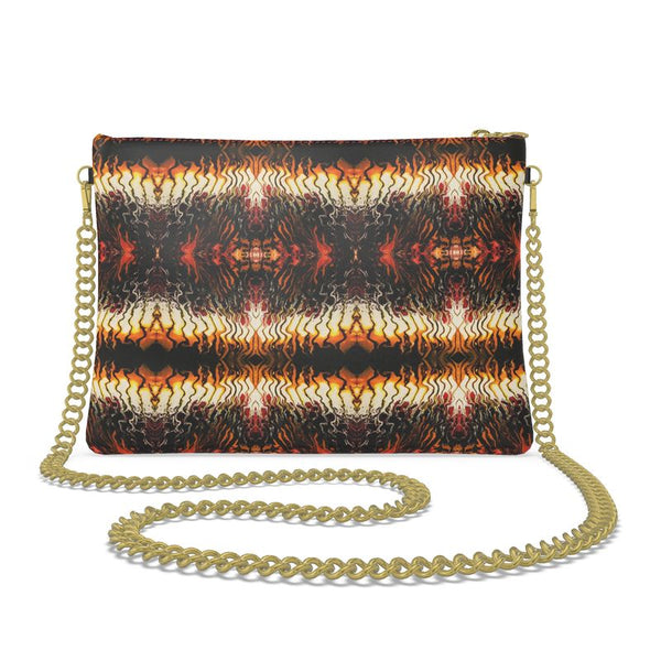 Artistic Flames Crossbody Bag With Chain
