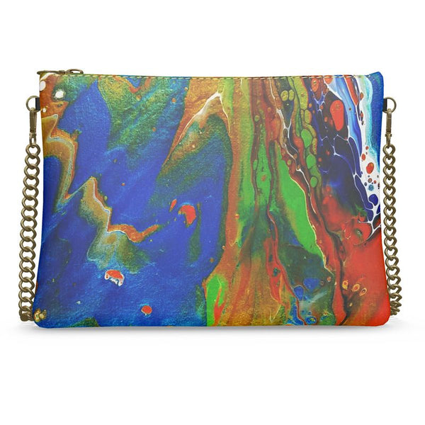 Sand and Blue Water Crossbody Bag With Chain