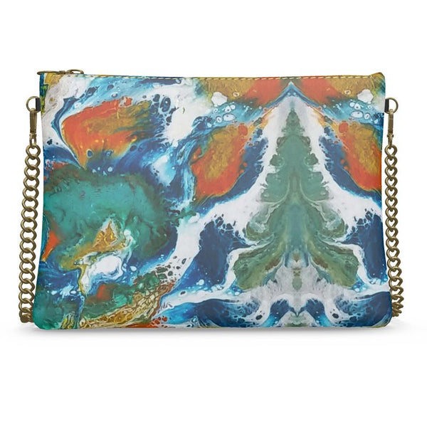 Wintry Jade Crossbody Bag With Chain