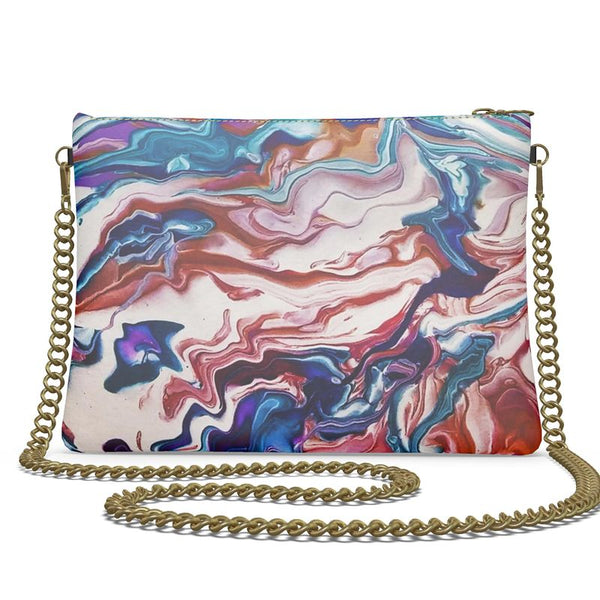 Water Waves Crossbody Bag With Chain