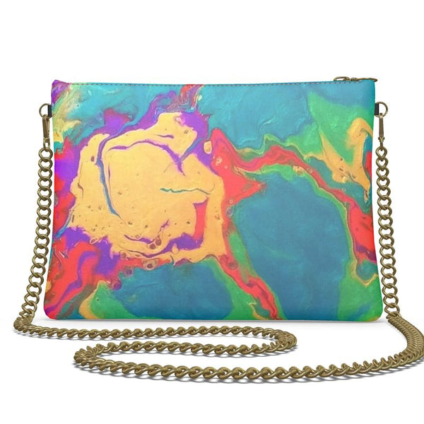 Golden Sun with Rays Crossbody Bag With Chain