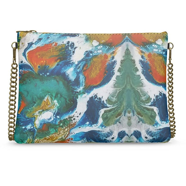 Wintry Jade Crossbody Bag With Chain