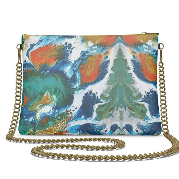 Wintry Jade Crossbody Bag With Chain