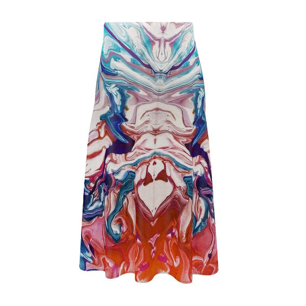 Water Waves Midi Skirt