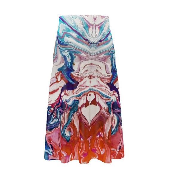 Water Waves Midi Skirt