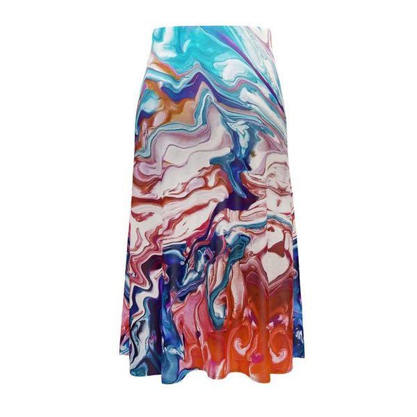 Water Waves Midi Skirt