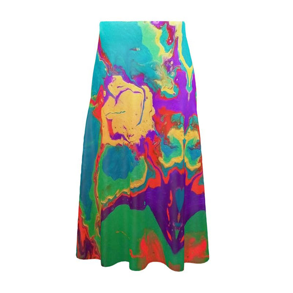 Golden Sun with Rays Midi Skirt