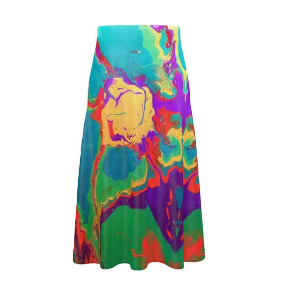 Golden Sun with Rays Midi Skirt